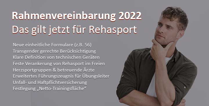 Rahmenvereinbarung 2022 Rehabilitationssport und Funktionstraining - Informationen für Rehasport Leistungserbringer